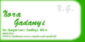 nora gadanyi business card